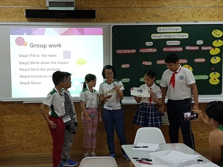 Attending language lesson at Shanghai No 1 School with our new Shanghai friends.