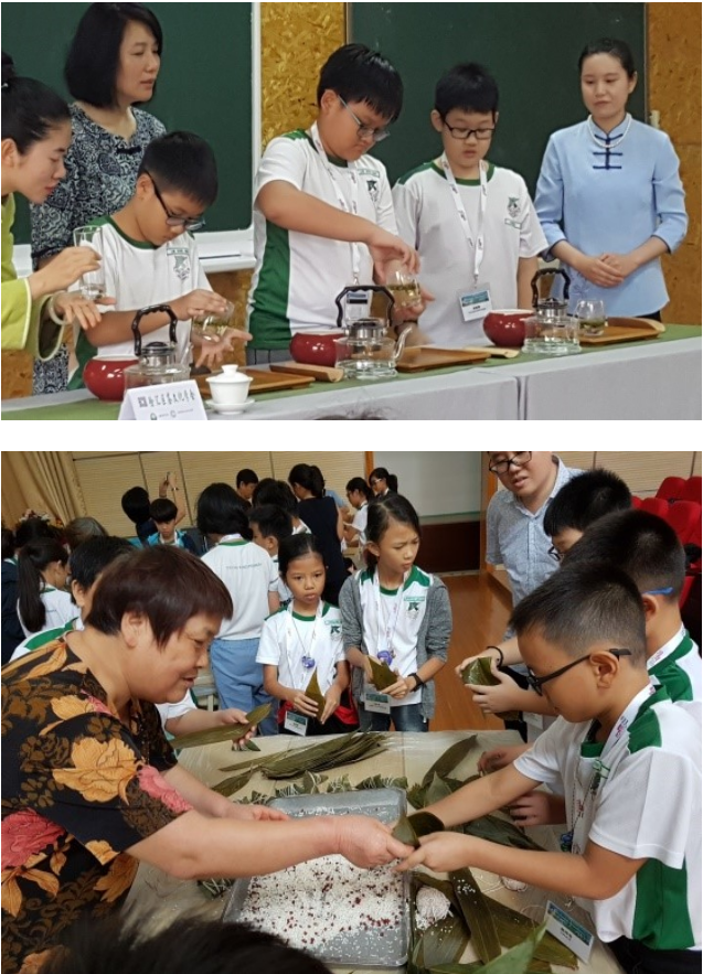 Learning the Art of Tea Appreciation and dumplings wrapping.