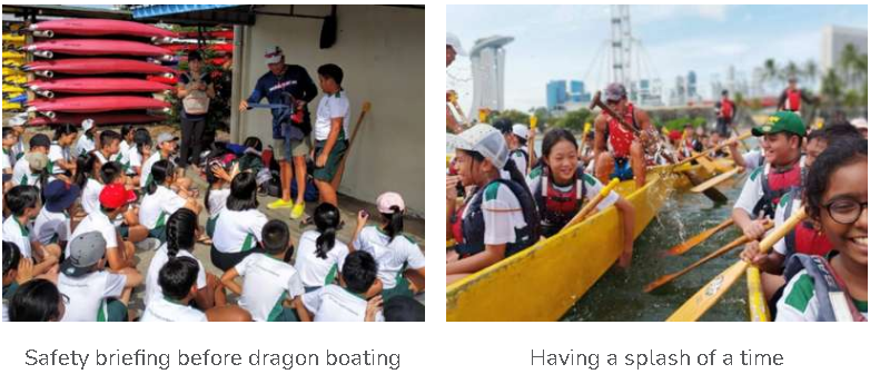 Safety briefing before dragon boating
