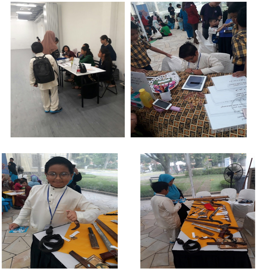 Our Rakan Bahasa, Muhd Akasyah, served as a reporter, covering the ancient Malay weaponry exhibits.
